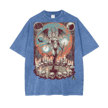 Aonaran Graphic Acid Wash Oversize T-Shirt