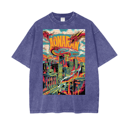 Aonaran Graphic Acid Wash Oversize T-Shirt
