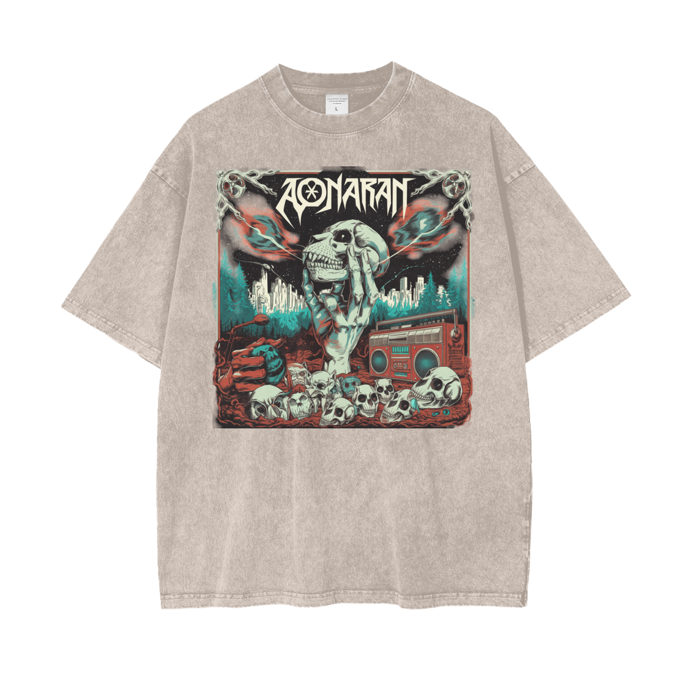 Aonaran Graphic Acid Wash Oversize T-Shirt