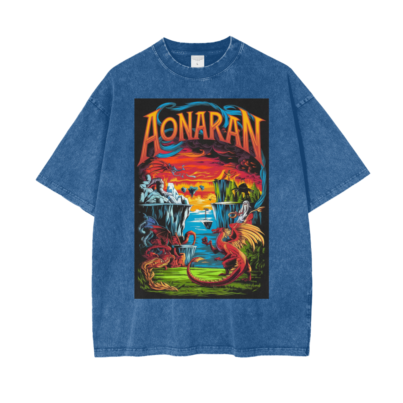 Aonaran Graphic Acid Wash Oversize T-Shirt