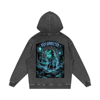 Disconnected Acid Wash Oversize Hoodie