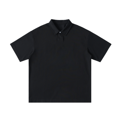 Aonaran Varsity Loose Cotton Short-Sleeve Polo Shirt