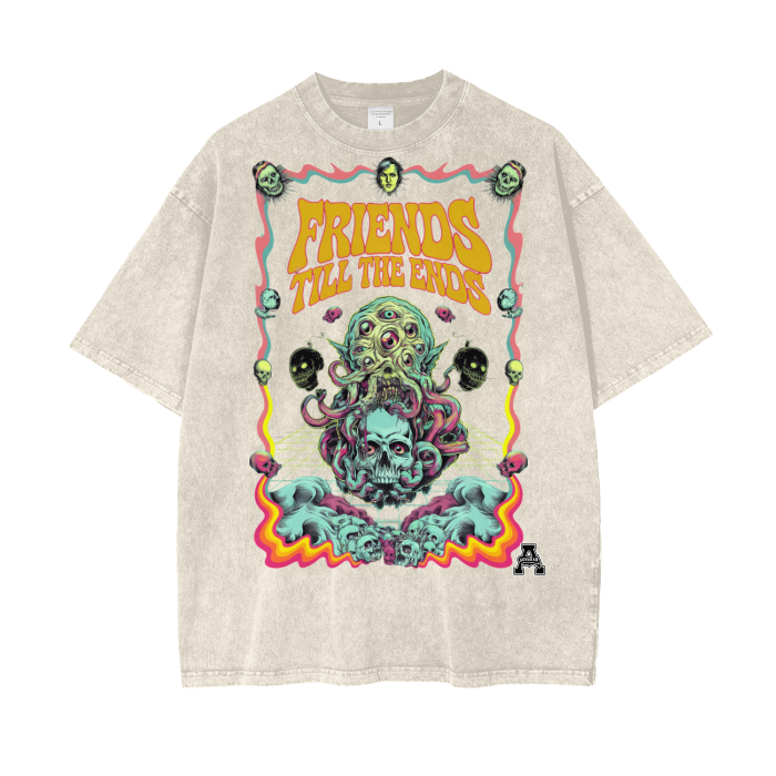 Aonaran Graphic Acid Wash Oversize T-Shirt