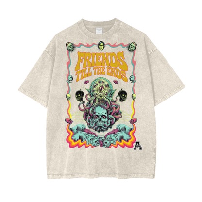 Aonaran Graphic Acid Wash Oversize T-Shirt
