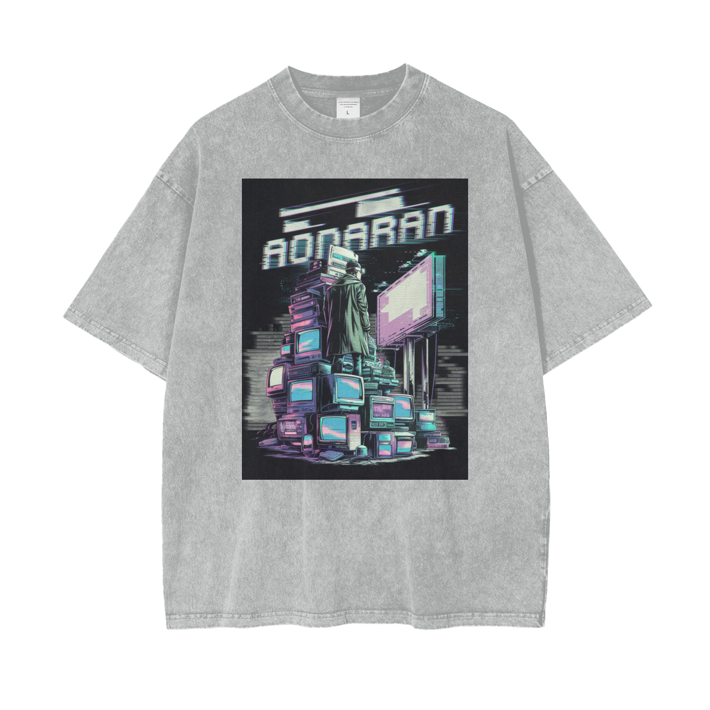 Aonaran Graphic Acid Wash Oversize T-Shirt