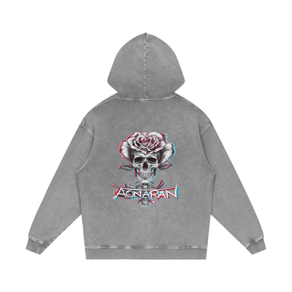 Aonaran 3D Bone Acid Wash Oversize Hoodie