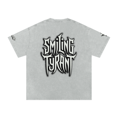 Smiling Tyrant Snow Washed Oversized Cotton T-Shirt