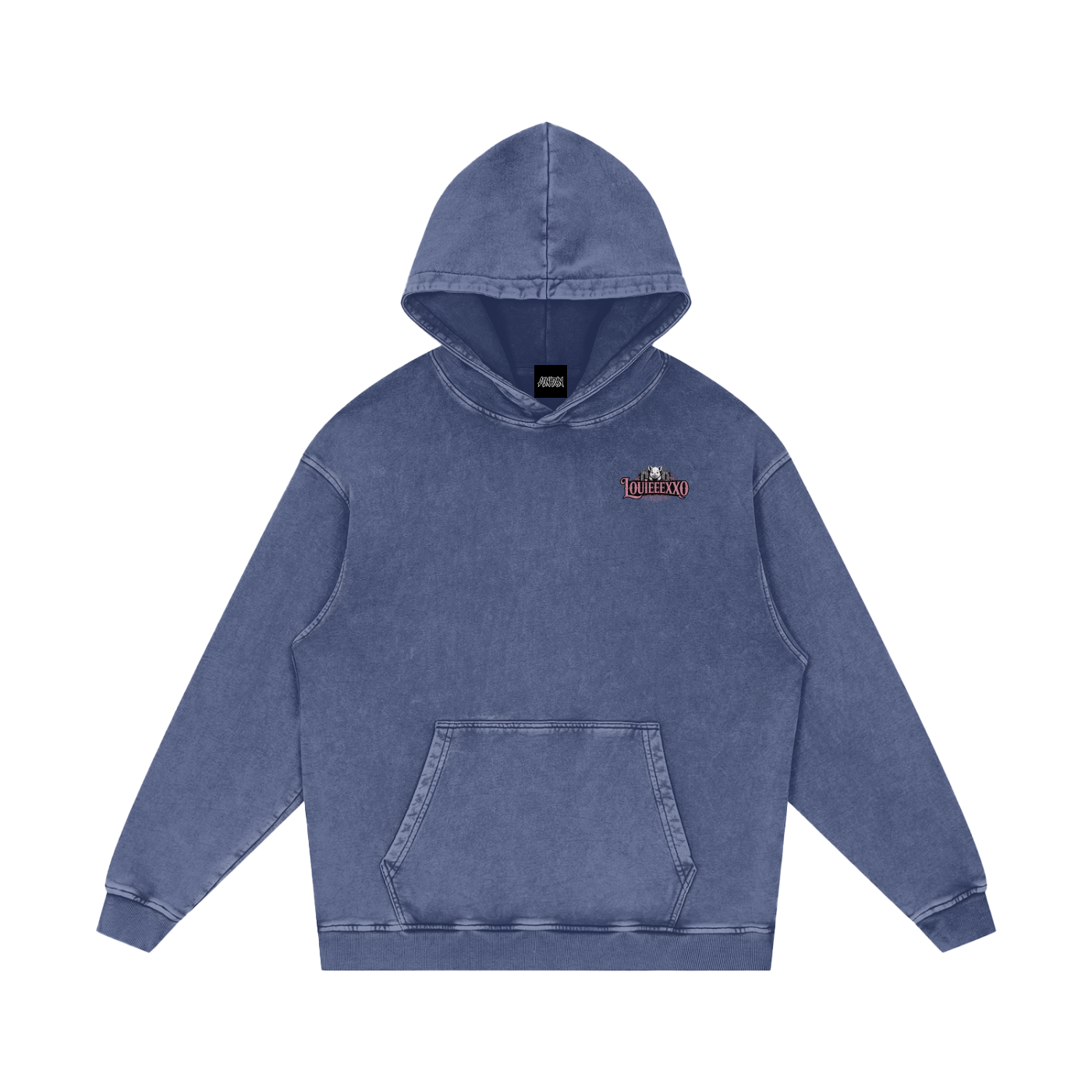 Louieeexxo Snow Washed Loose Cotton Hoodie