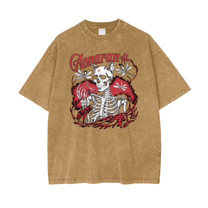 Aonaran Graphic Acid Wash Oversize T-Shirt