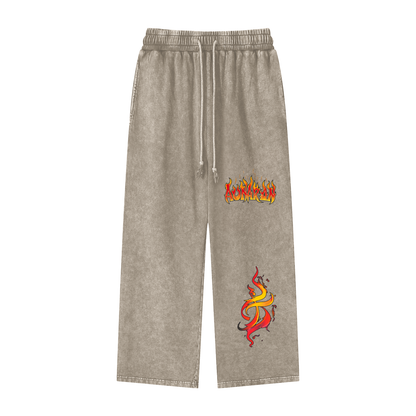 Aonaran Elementals Acid Wash Straight Leg Pants