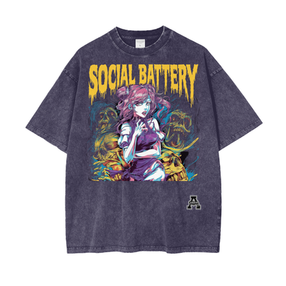 Aonaran Graphic Acid Wash Oversize T-Shirt