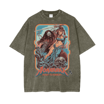 Aonaran Graphic Acid Wash Oversize T-Shirt
