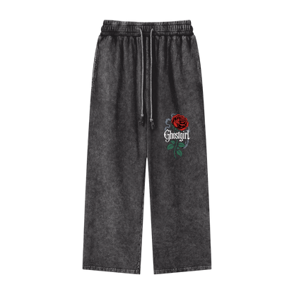 GhostGirlXoxx Acid Wash Straight Leg Pants