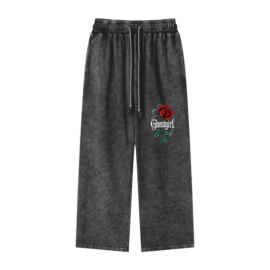 GhostGirlXoxx Acid Wash Straight Leg Pants