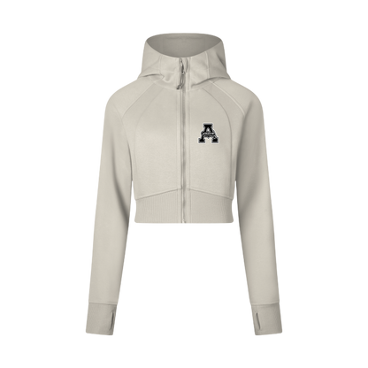 Aonaran Womens Cropped Zip-Through Hoodie