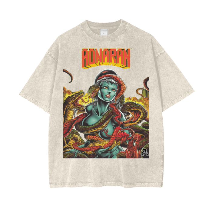 Aonaran Graphic Acid Wash Oversize T-Shirt
