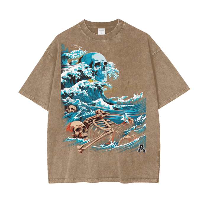 Aonaran Graphic Acid Wash Oversize T-Shirt