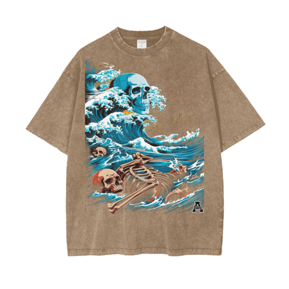 Aonaran Graphic Acid Wash Oversize T-Shirt