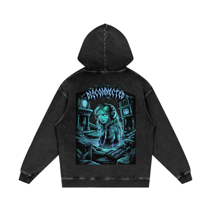 Disconnected Acid Wash Oversize Hoodie