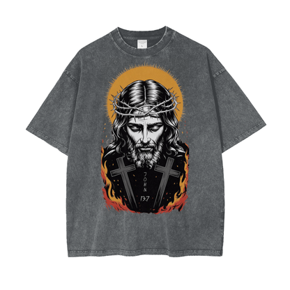 Jesus is King Oversize Snow Washed T-Shirt