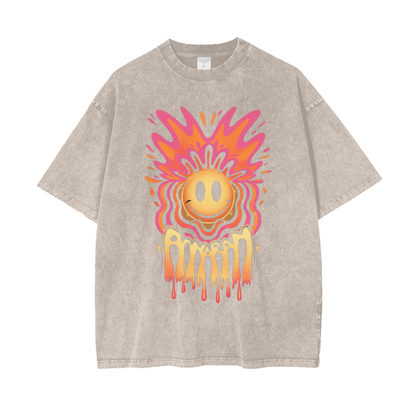 Aonaran Graphic Acid Wash Oversize T-Shirt
