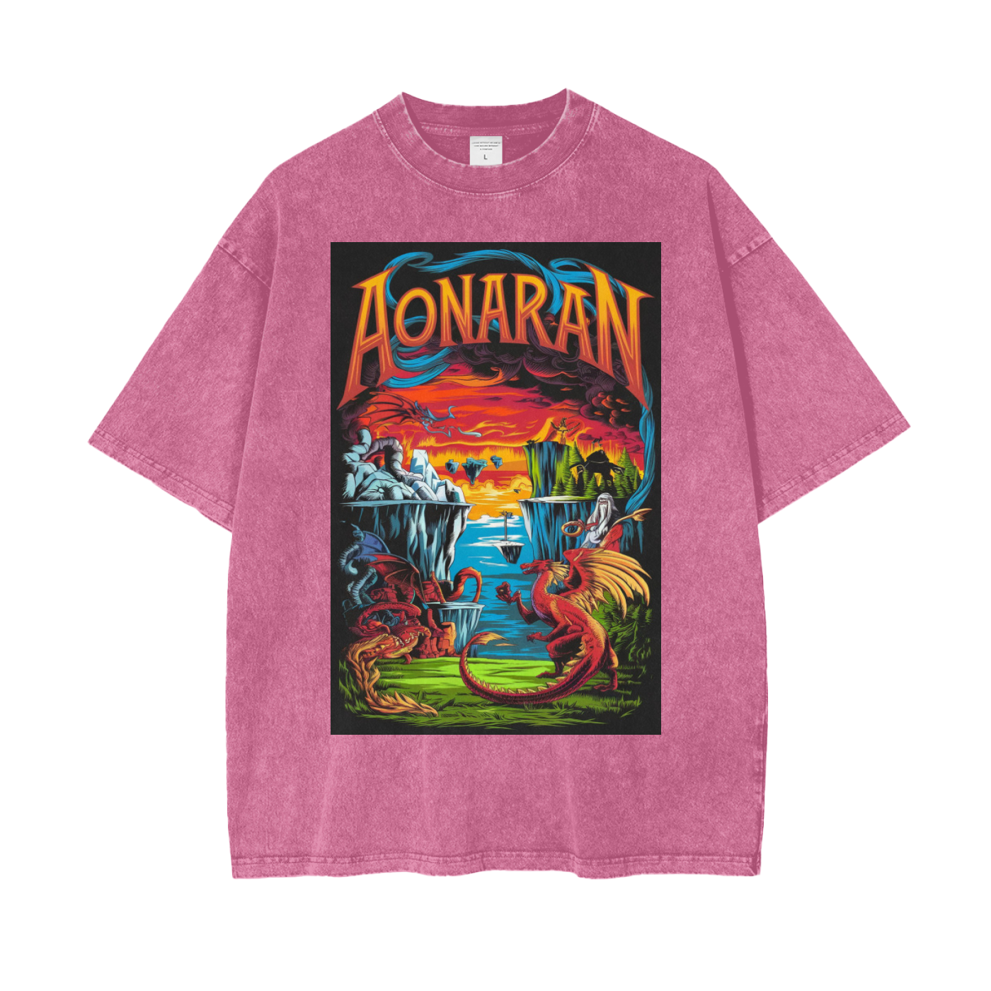 Aonaran Graphic Acid Wash Oversize T-Shirt