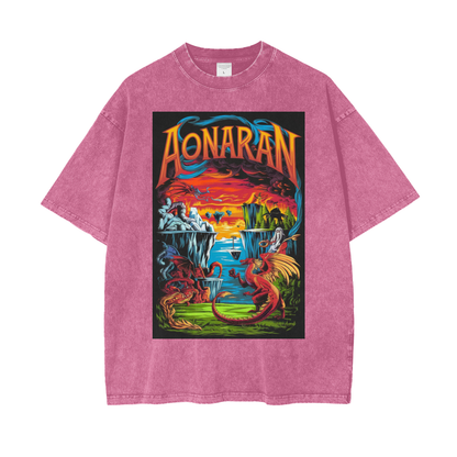 Aonaran Graphic Acid Wash Oversize T-Shirt