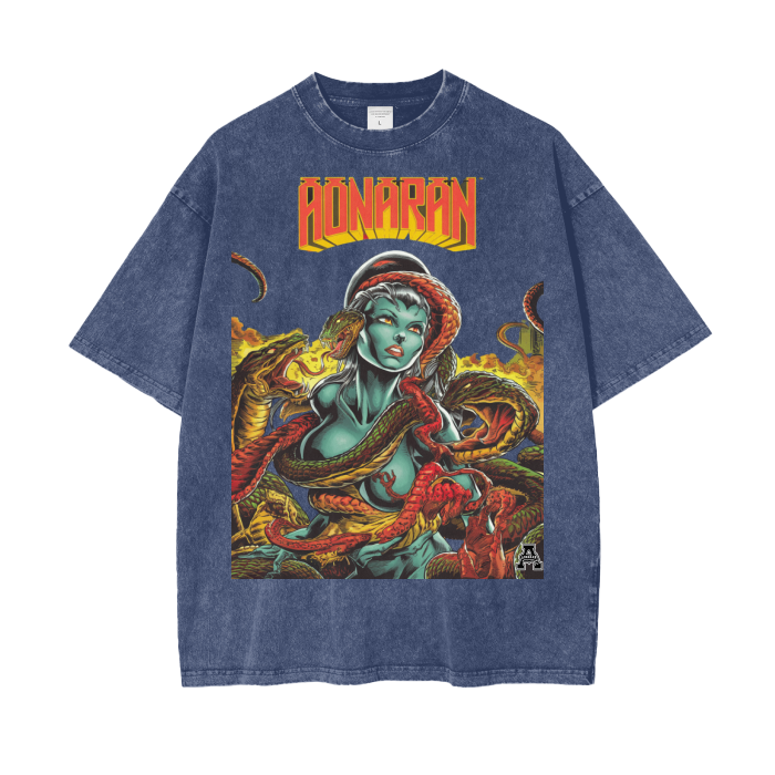 Aonaran Graphic Acid Wash Oversize T-Shirt