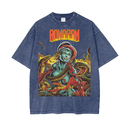 Aonaran Graphic Acid Wash Oversize T-Shirt