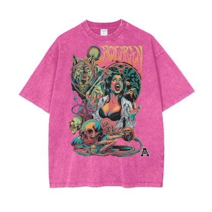 Aonaran Graphic Acid Wash Oversize T-Shirt