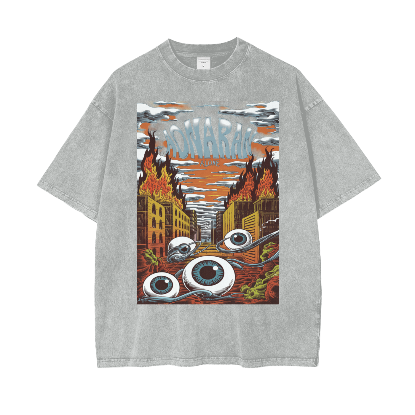 Aonaran Graphic Acid Wash Oversize T-Shirt
