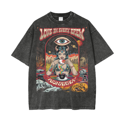 Aonaran Graphic Acid Wash Oversize T-Shirt