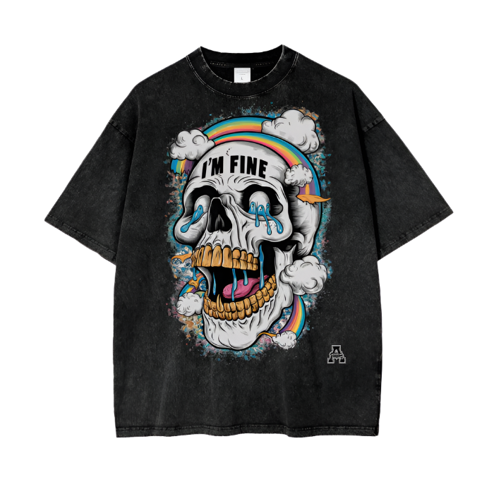 Aonaran Graphic Acid Wash Oversize T-Shirt