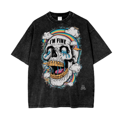 Aonaran Graphic Acid Wash Oversize T-Shirt