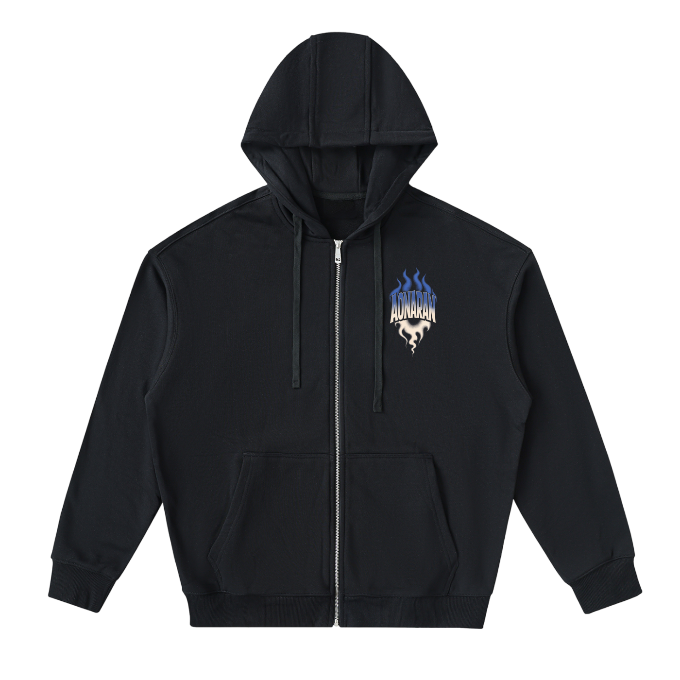 Aonaran Varsity Drop-Shoulder Zip Up Hoodie