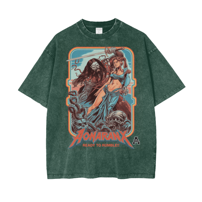 Aonaran Graphic Acid Wash Oversize T-Shirt