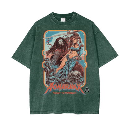 Aonaran Graphic Acid Wash Oversize T-Shirt