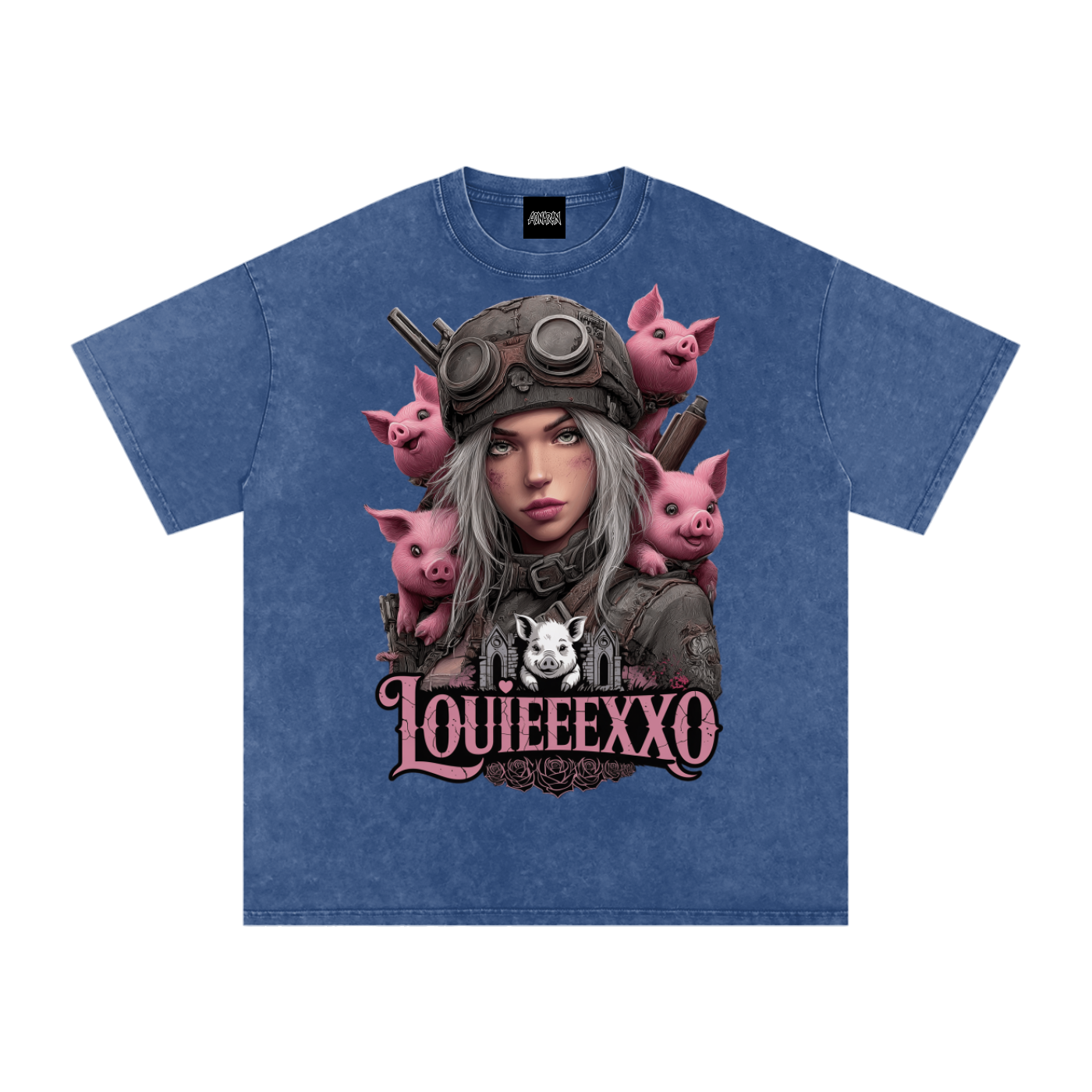 Louieeexxo Snow Washed Oversized Cotton T-Shirt