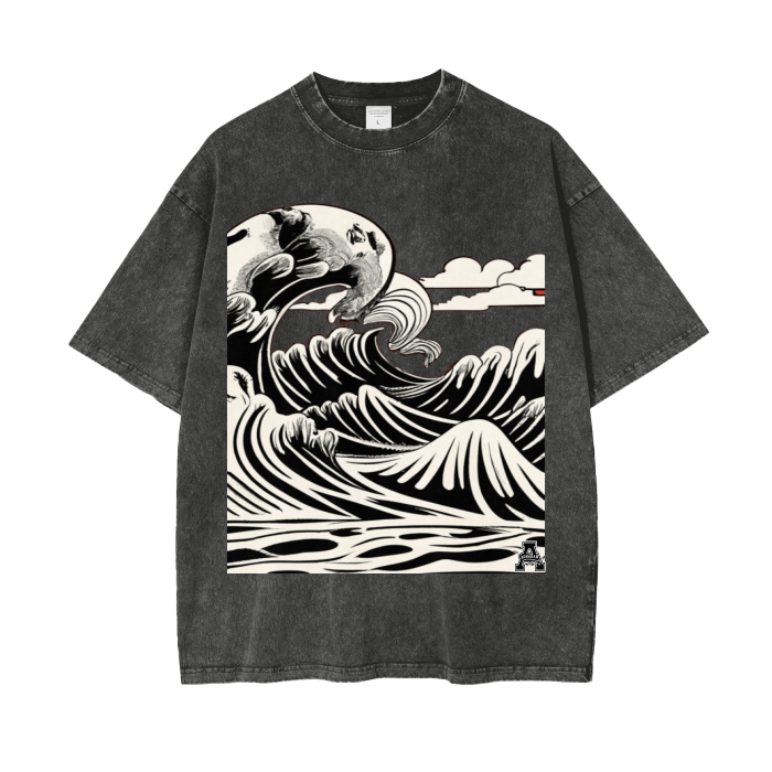 Aonaran Graphic Acid Wash Oversize T-Shirt