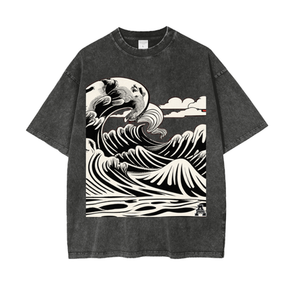 Aonaran Graphic Acid Wash Oversize T-Shirt
