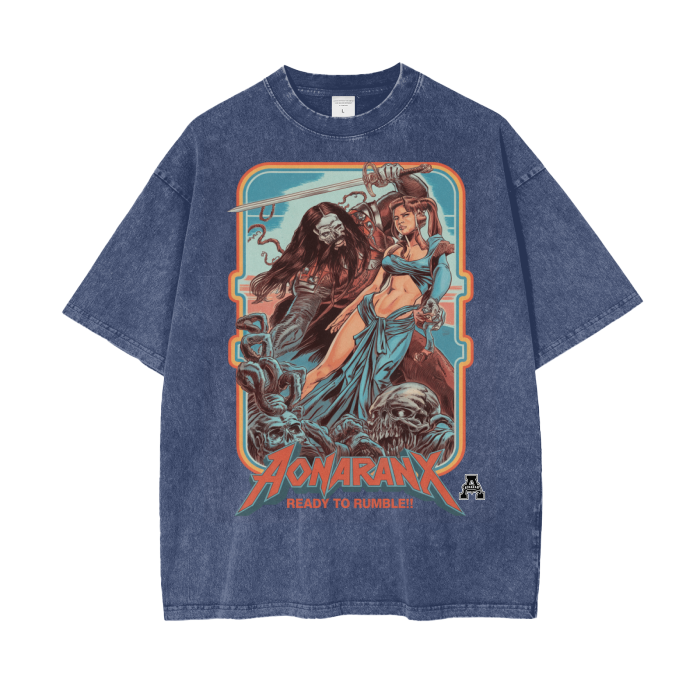 Aonaran Graphic Acid Wash Oversize T-Shirt