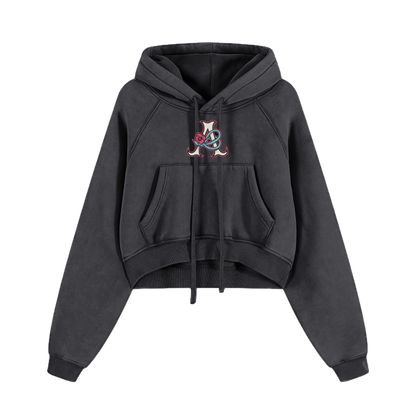 DeJen by DeJenQueen Cropped Zip-Through Hoodie