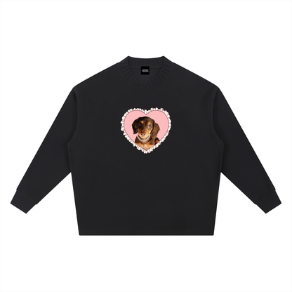 Marie B-Day Collection Knitted Round Neck Oversize Sweatshirt