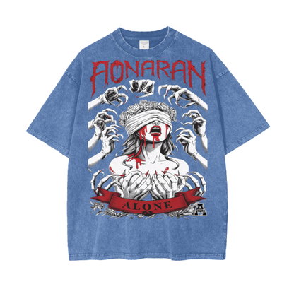 Aonaran Graphic Acid Wash Oversize T-Shirt