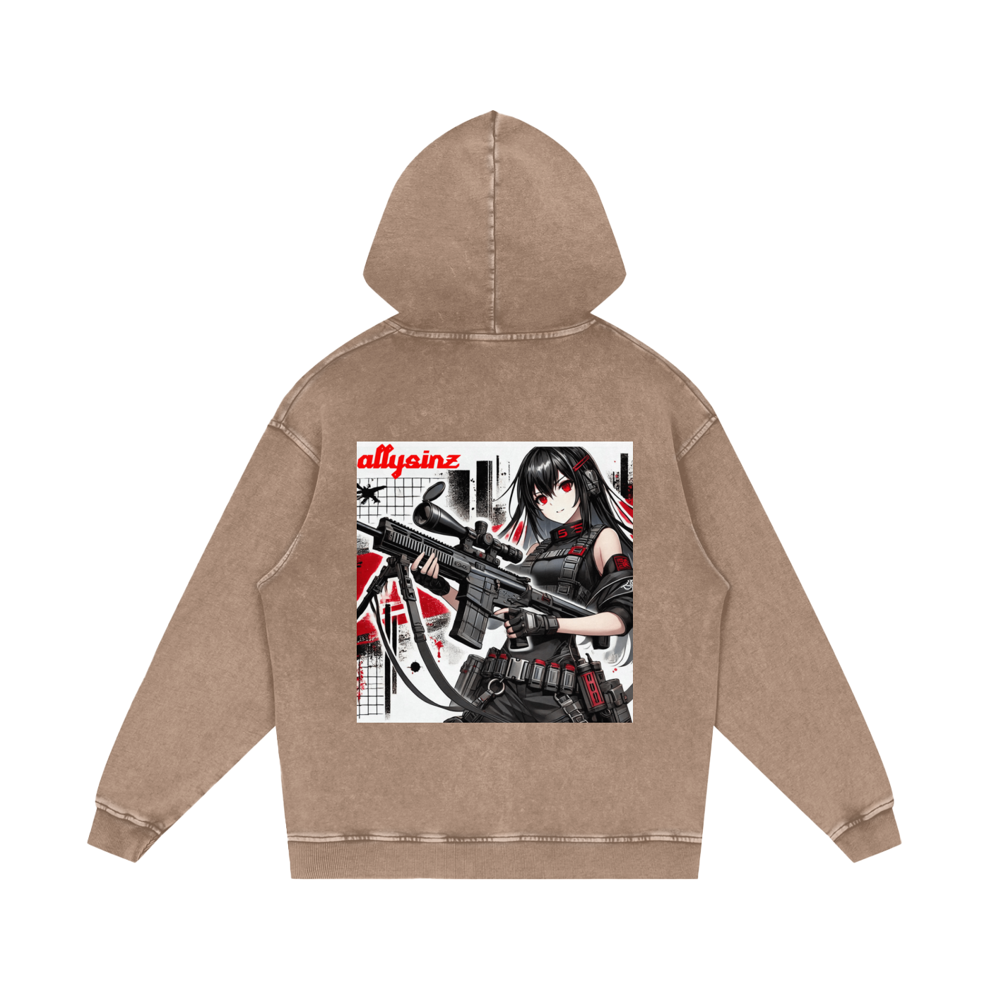 Allysinz Acid Wash Oversize Hoodie