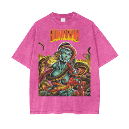 Aonaran Graphic Acid Wash Oversize T-Shirt