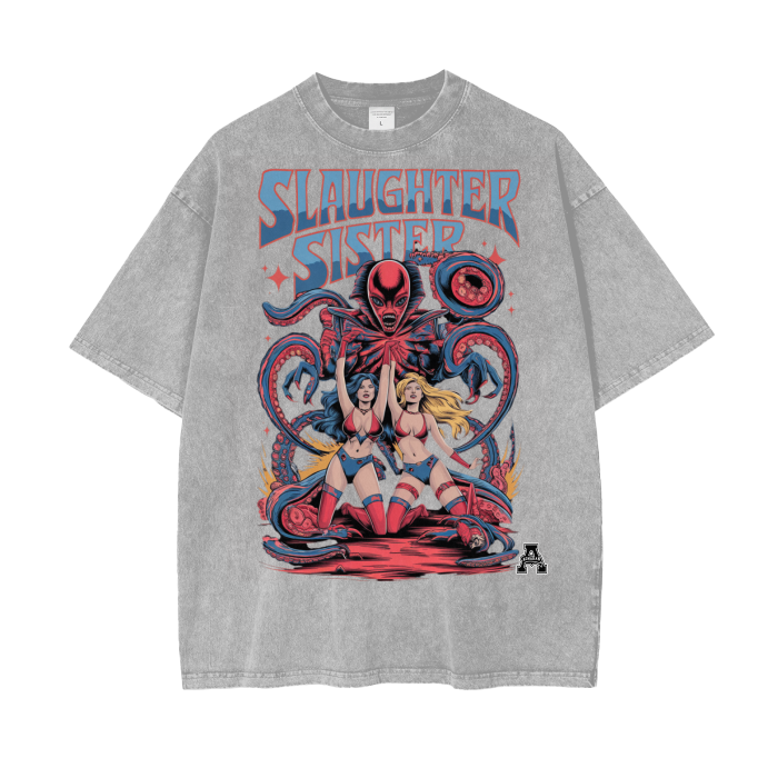 Aonaran Graphic Acid Wash Oversize T-Shirt