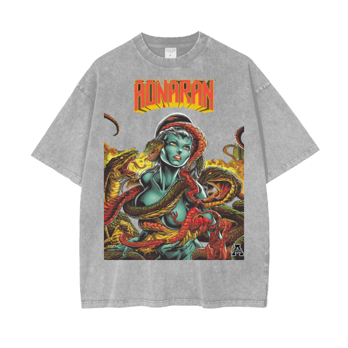 Aonaran Graphic Acid Wash Oversize T-Shirt