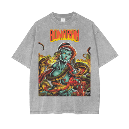 Aonaran Graphic Acid Wash Oversize T-Shirt