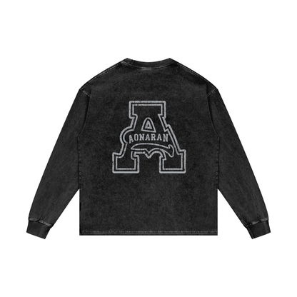 Aonaran Elementals Acid Wash Oversize Long Sleeve T-Shirt